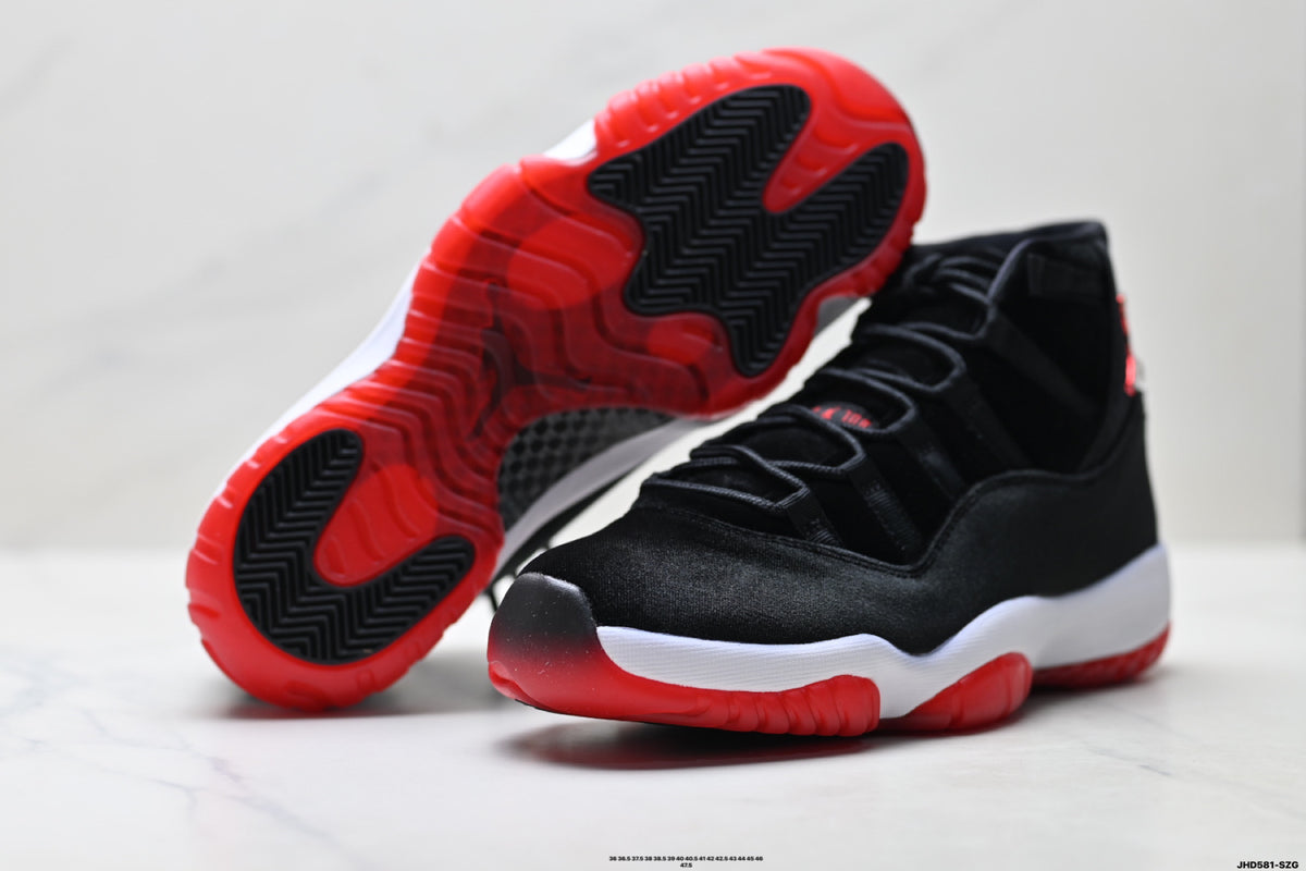 Air Jordan 11 Retro Black and Red Unisex Sneakers Style 20 detail view 7