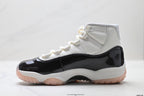 Air Jordan 11 Retro White Black and Pink Unisex Sneakers Style 21 detail view 2