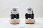 Air Jordan 11 Retro White Black and Pink Unisex Sneakers Style 21 detail view 5