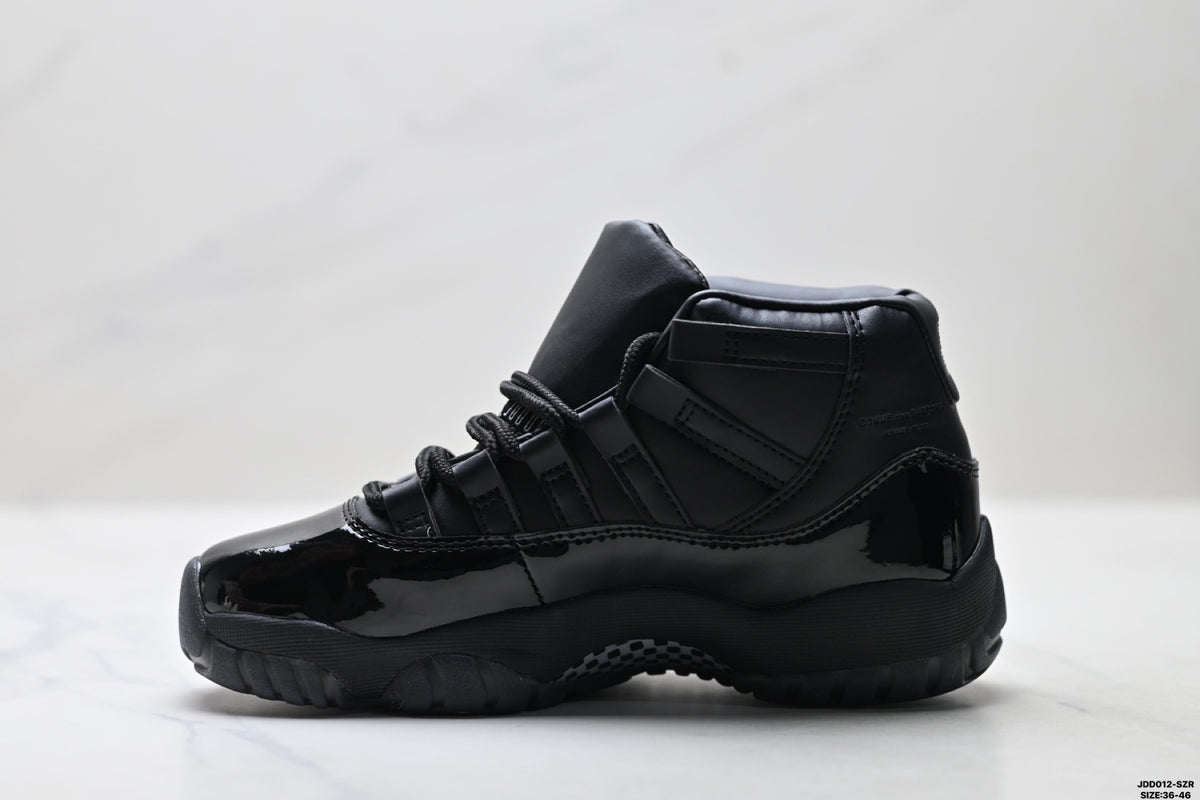Air Jordan 11 Retro Triple Black Unisex Sneakers Style 22 detail view 2
