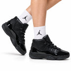 Air Jordan 11 Retro Triple Black Unisex Sneakers Style 22 on-foot main image