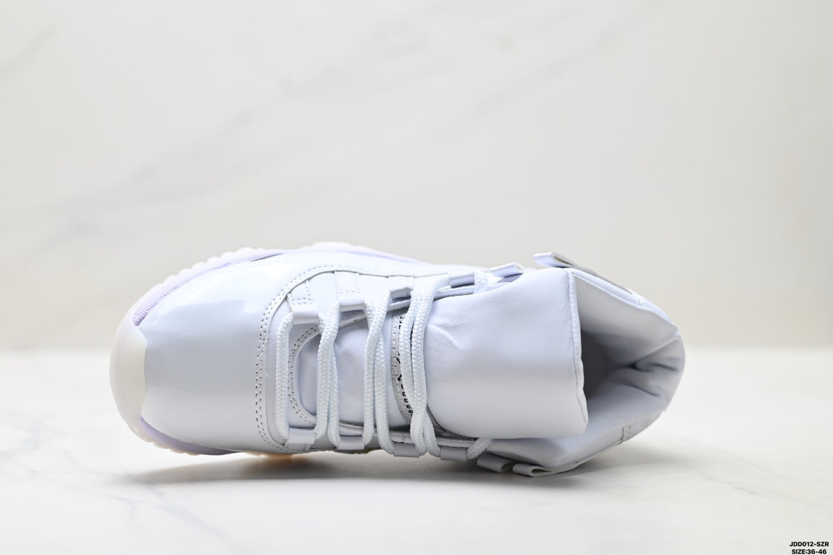 Air Jordan 11 Retro White and Lavender Unisex Sneakers Style 23 detail view 1
