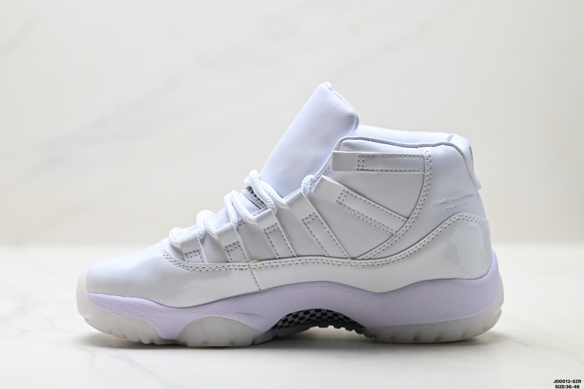 Air Jordan 11 Retro White and Lavender Unisex Sneakers Style 23 detail view 2