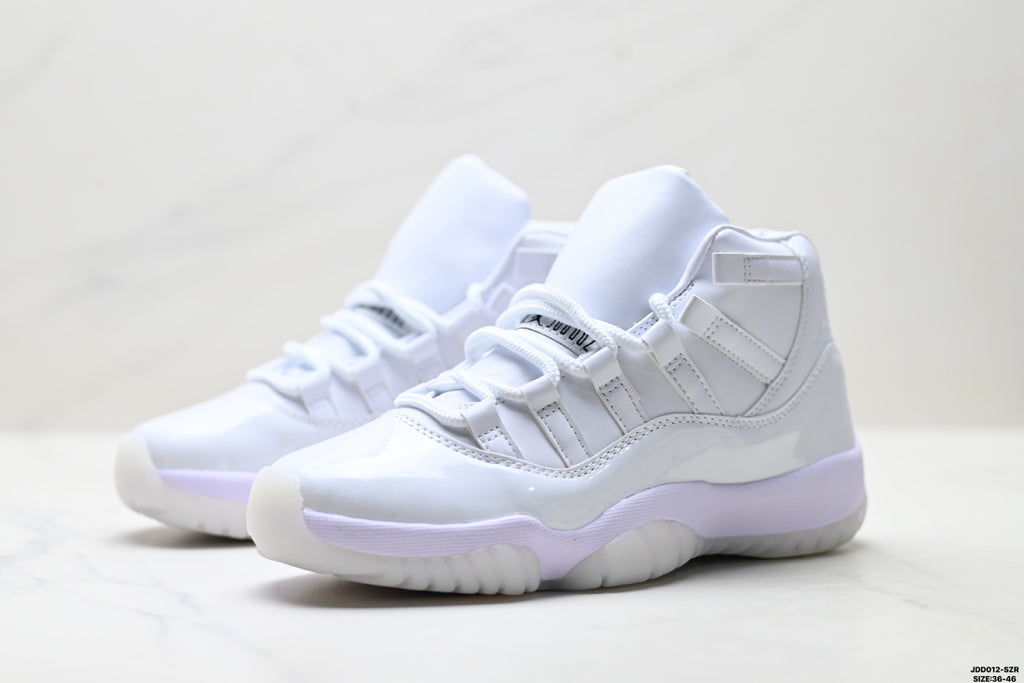 Air Jordan 11 Retro White and Lavender Unisex Sneakers Style 23 detail view 3