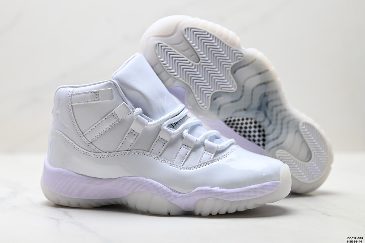 Air Jordan 11 Retro White and Lavender Unisex Sneakers Style 23 detail view 4