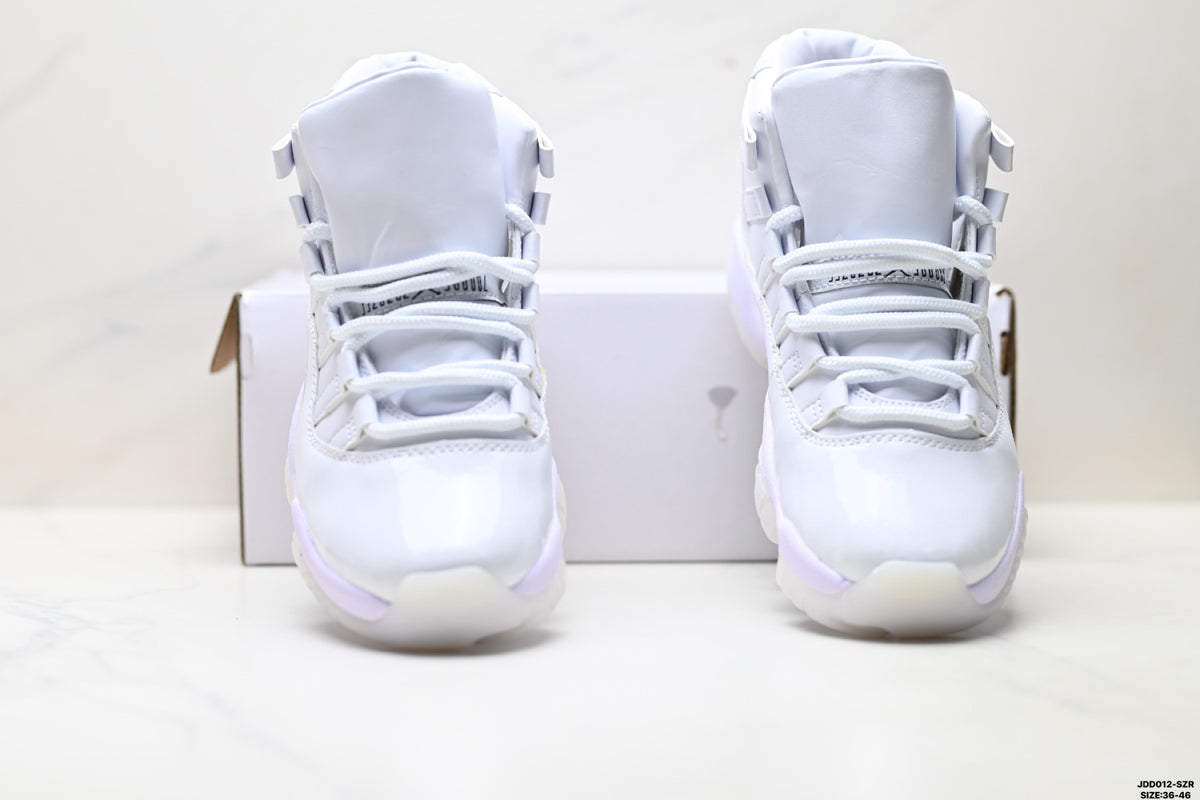 Air Jordan 11 Retro White and Lavender Unisex Sneakers Style 23 detail view 6