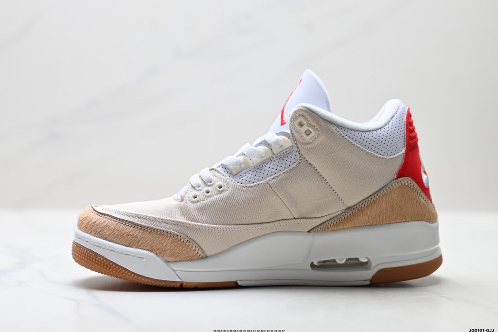 Air Jordan 3 Retro White Tan Gum sneakers detail view 3