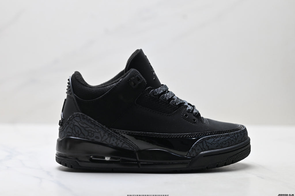 Air Jordan 3 Retro Triple Black sneakers detail view 1