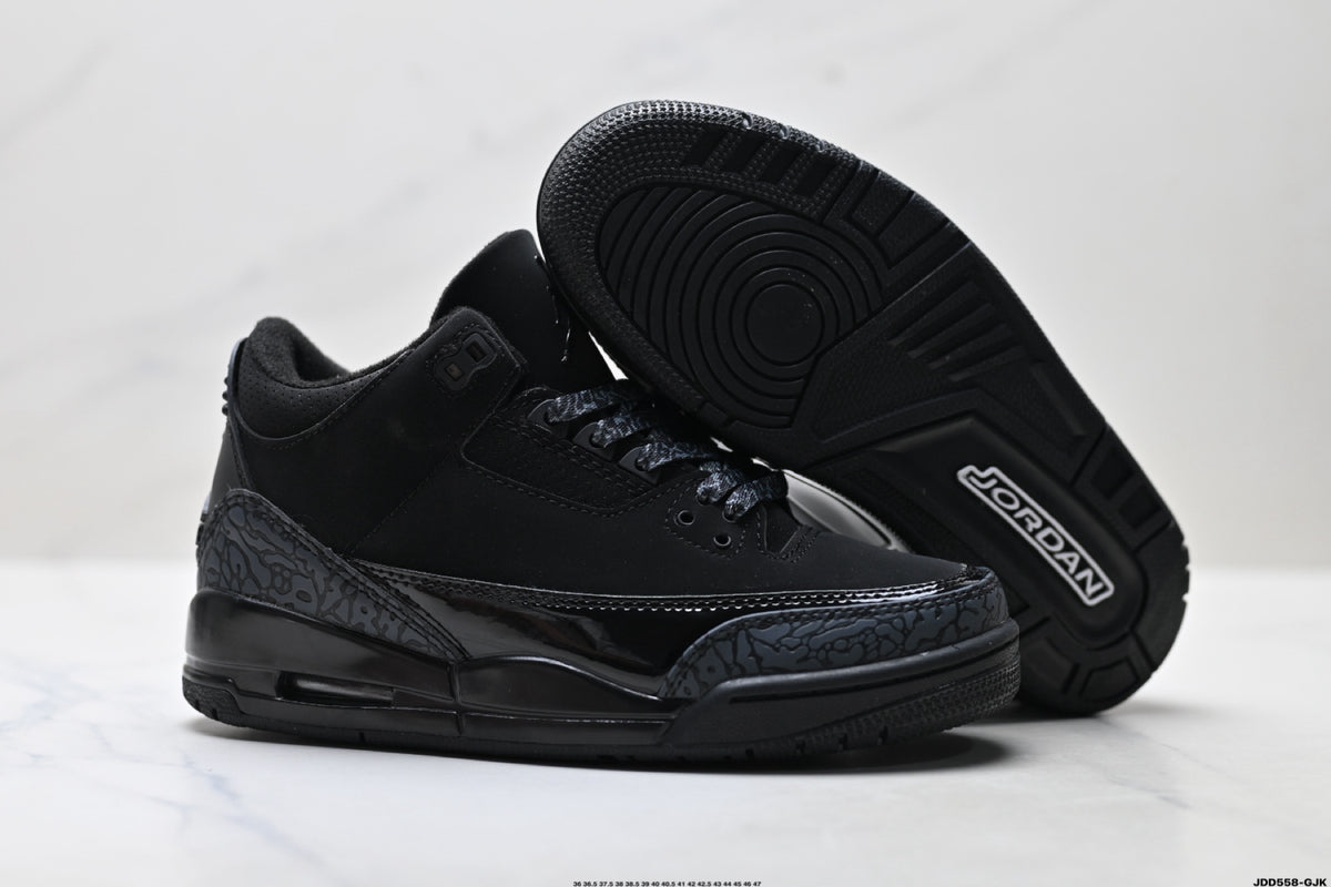 Air Jordan 3 Retro Triple Black sneakers detail view 5