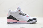 Air Jordan 3 Retro White Grey Pink sneakers detail view 1