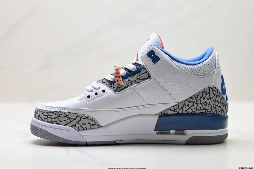 Air Jordan 3 Retro White Royal Blue Cement sneakers detail view 3