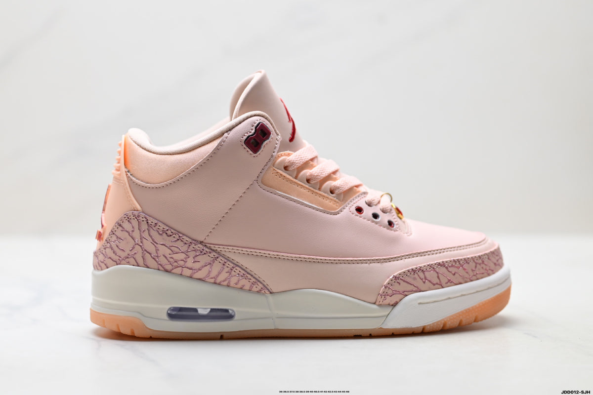 Air Jordan 3 Retro Pink White Gum sneakers detail view 1