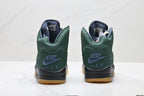 Air Jordan 5 Retro Green Gold Navy Sneakers detail view 6
