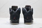 Air Jordan 5 Retro Triple Black Red Accent Sneakers detail view 6