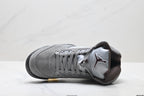 Air Jordan 5 Retro Wolf Grey Black Sneakers detail view 2