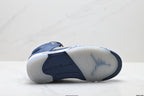 Air Jordan 5 Retro Navy Blue White Sneakers detail view 8