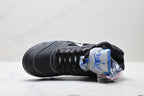 Air Jordan 5 Retro Black Royal Blue White Sneakers detail view 2