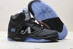 Air Jordan 5 Retro Black Royal Blue White Sneakers detail view 5