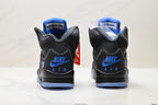 Air Jordan 5 Retro Black Royal Blue White Sneakers detail view 6