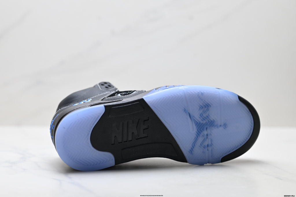 Air Jordan 5 Retro Black Royal Blue White Sneakers detail view 8