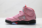 Air Jordan 5 Retro Pink Black Ice Blue Sneakers detail view 3