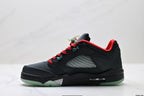 Air Jordan 5 Retro Black Red Green Glow Sneakers detail view 3