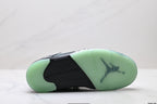Air Jordan 5 Retro Black Red Green Glow Sneakers detail view 8
