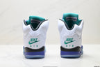 Air Jordan 5 Retro White Purple Emerald Sneakers detail view 6