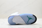 Air Jordan 5 Retro White Purple Emerald Sneakers detail view 8