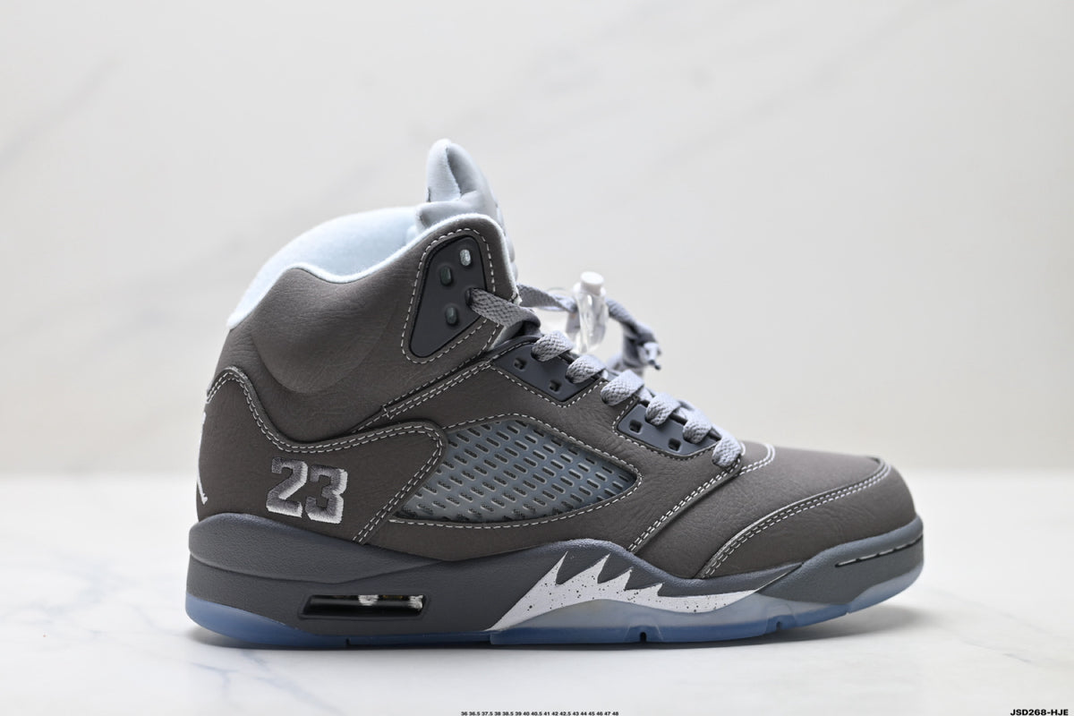 Air Jordan 5 Retro Cool Grey Silver Sneakers detail view 1