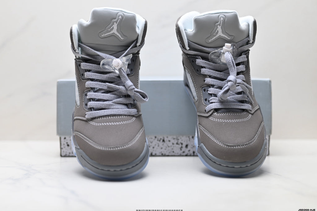 Air Jordan 5 Retro Cool Grey Silver Sneakers detail view 7