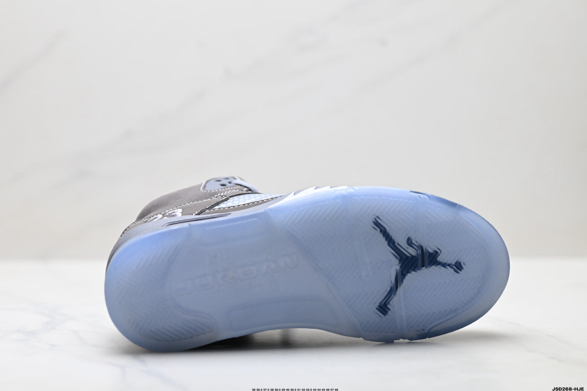 Air Jordan 5 Retro Cool Grey Silver Sneakers detail view 8