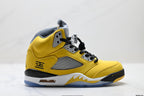 Air Jordan 5 Retro University Gold Black Sneakers detail view 1