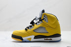 Air Jordan 5 Retro University Gold Black Sneakers detail view 3
