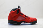 Air Jordan 5 Retro University Red Black Sneakers detail view 1