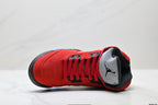Air Jordan 5 Retro University Red Black Sneakers detail view 2