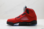 Air Jordan 5 Retro University Red Black Sneakers detail view 3