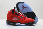 Air Jordan 5 Retro University Red Black Sneakers detail view 5