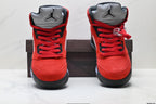 Air Jordan 5 Retro University Red Black Sneakers detail view 7