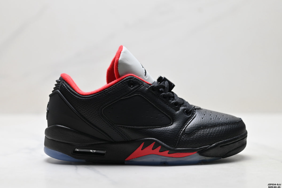 Air Jordan 5 Low Black Fire Red Sneakers detail view 1