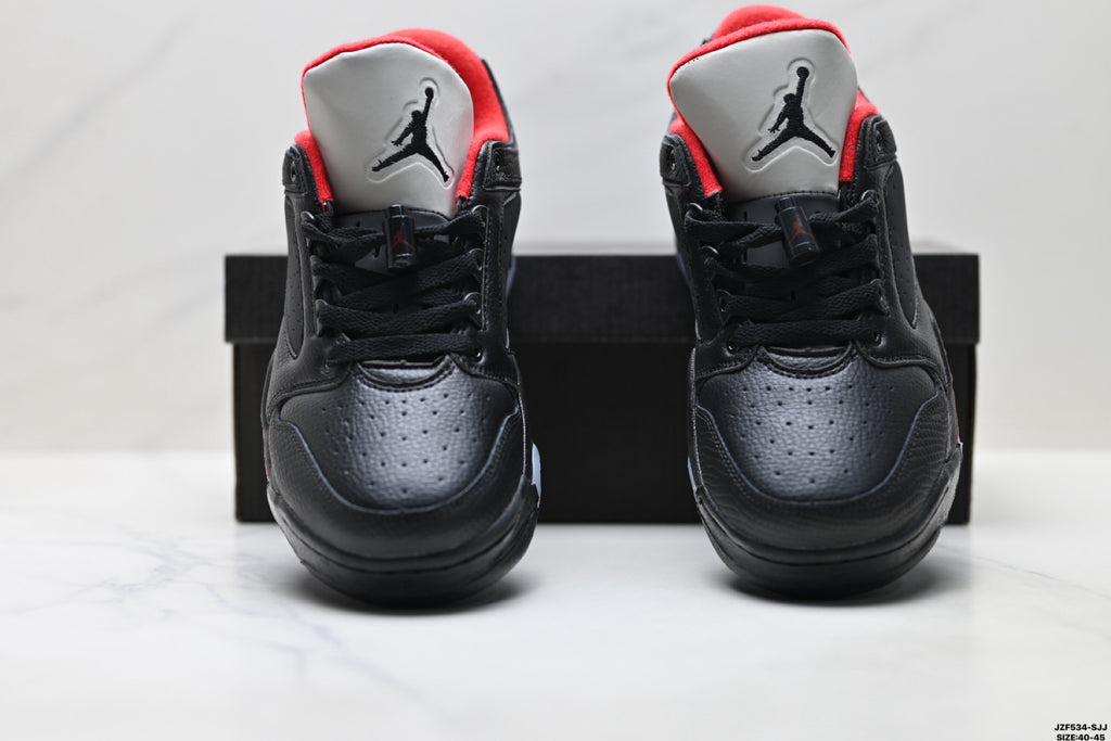 Air Jordan 5 Low Black Fire Red Sneakers detail view 7