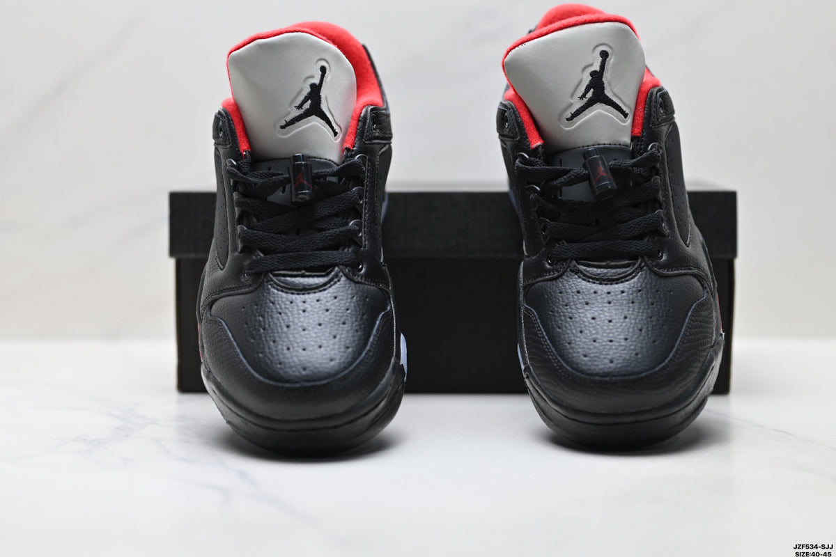 Air Jordan 5 Low Black Fire Red Sneakers detail view 7