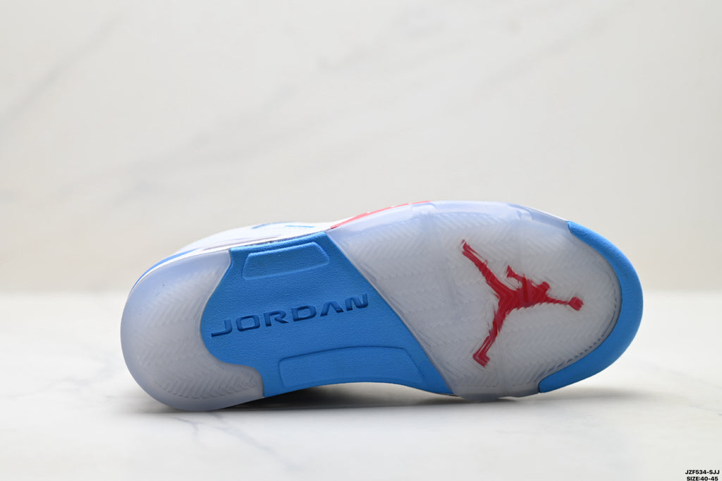 Air Jordan 5 Low White University Blue Sneakers detail view 8