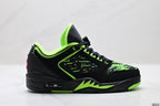 Air Jordan 5 Low Black Electric Green Sneakers detail view 1