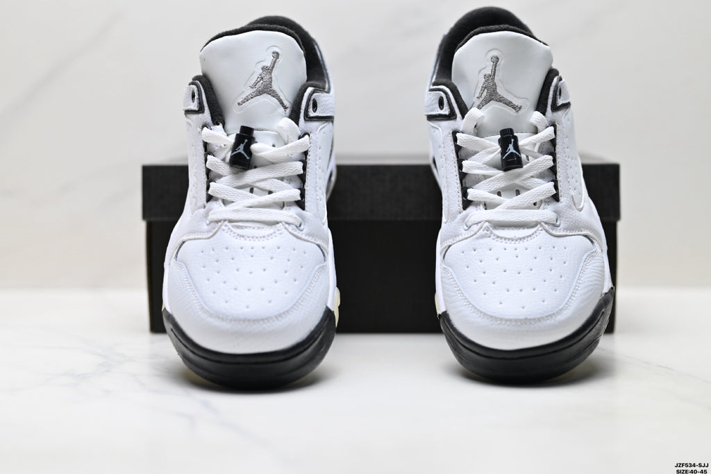 Air Jordan 5 Low White Black Sneakers detail view 7