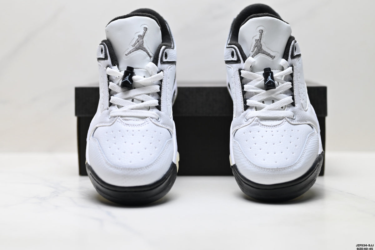 Air Jordan 5 Low White Black Sneakers detail view 7