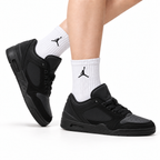 Air Jordan 5 Low Black Anthracite Sneakers on-foot product image on a pure white background