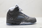Air Jordan 5 Retro Wolf Grey Metallic Silver Sneakers detail view 1