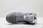 Air Jordan 5 Retro Wolf Grey Metallic Silver Sneakers detail view 2