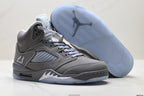 Air Jordan 5 Retro Wolf Grey Metallic Silver Sneakers detail view 5